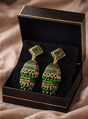 Jhumki Chandbali Earring Silver Coated