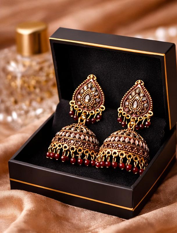 Brown Gold Jhumka