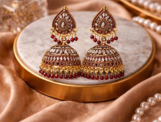 Brown Gold Jhumka