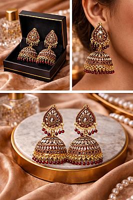 Brown Gold Jhumka