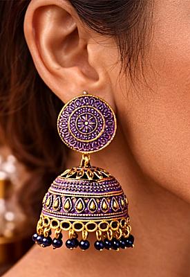 Blue And Gold Jhumka