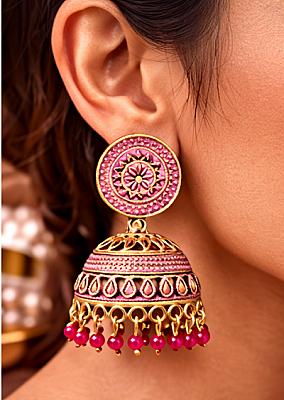 Pink Gold Jhumka