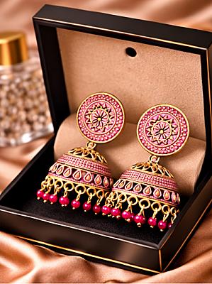 Pink Gold Jhumka