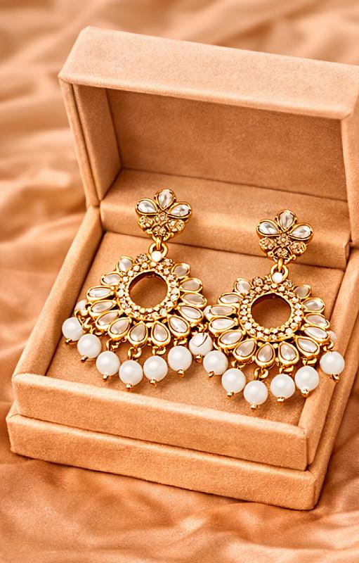 Silver Chandbali Earrings