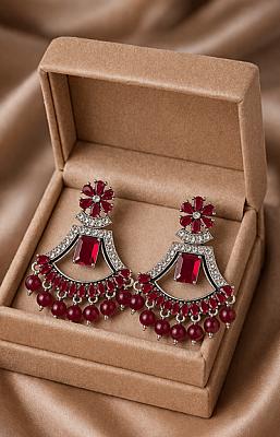 Silver Chandbali Earrings