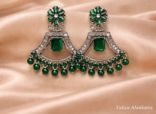 Silver Chandbali Earrings