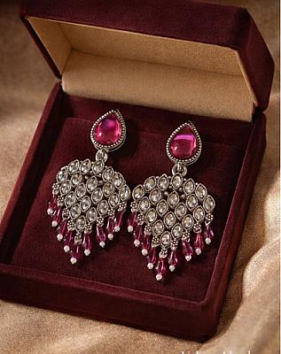 Silver Chandbali Earrings