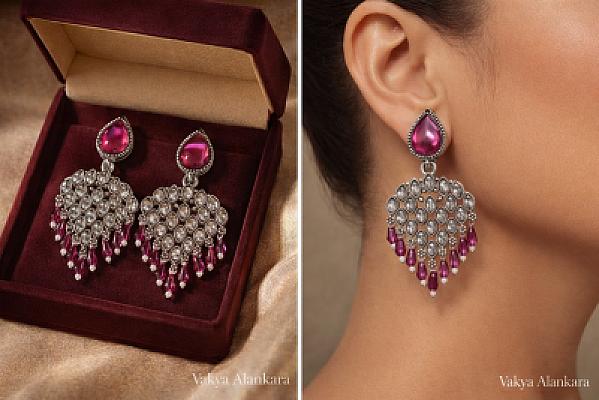 Silver Chandbali Earrings