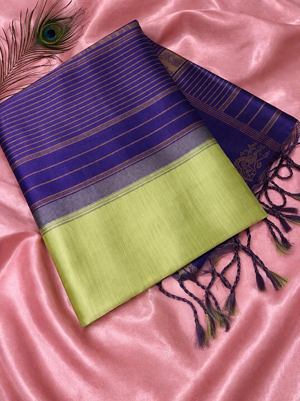 Vakya Semi Silk Saree Green