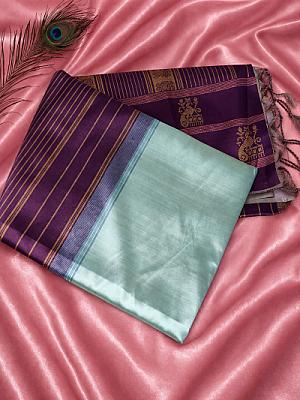 Vakya Semi Silk Saree Light Blue