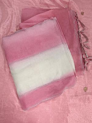 Malai Silk Saree(Pink & White Color) 