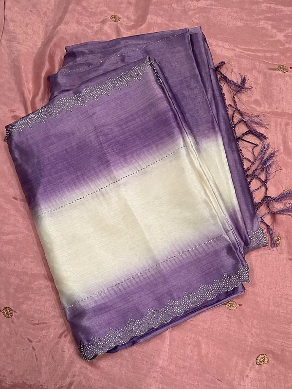 Malai Silk Saree(Blue & White Color) 