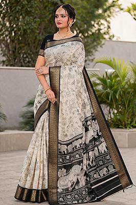 Kalmkari Printed Saree