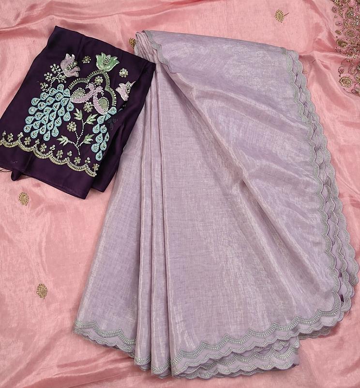 Lavender Georgette Saree