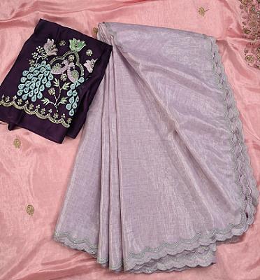Lavender Georgette Saree