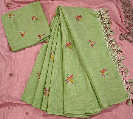 Light Green Cotton Saree