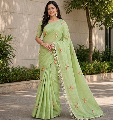 Light Green Cotton Saree