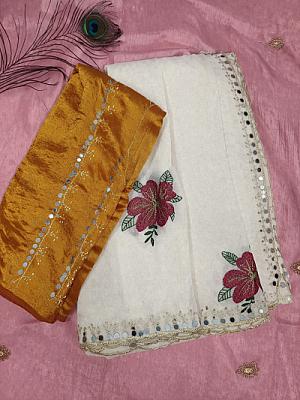 Mirror Rangoli Silk saree