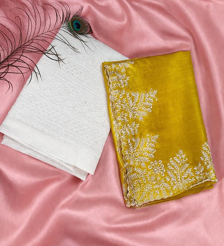 Yellow Soft Slik Saree