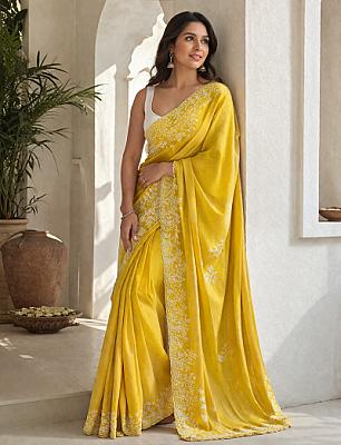 Yellow Soft Slik Saree