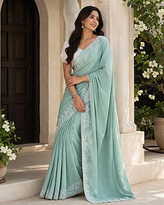 Sky Bule Soft Silk Saree