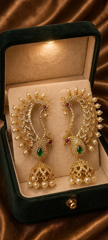 Peacock Earcuff Jhumka