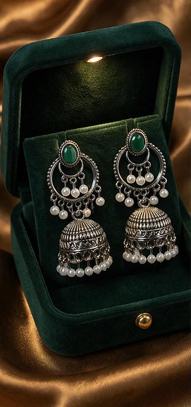 Peacock Earcuff Jhumka