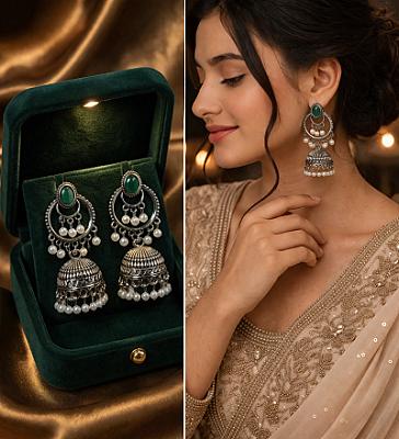Peacock Earcuff Jhumka