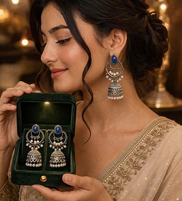 Peacock Earcuff Jhumka