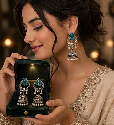 Peacock Earcuff Jhumka