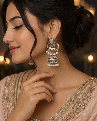 Peacock Earcuff Jhumka