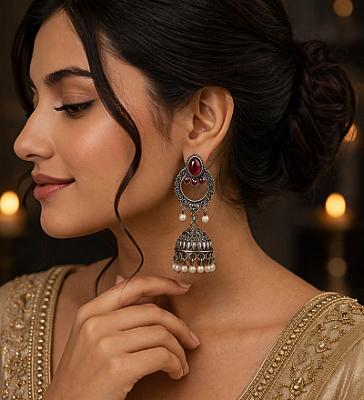 Peacock Earcuff Jhumka