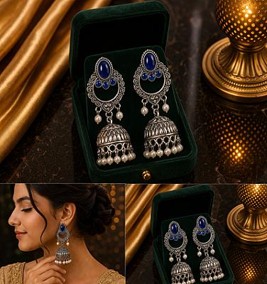 Peacock Earcuff Jhumka