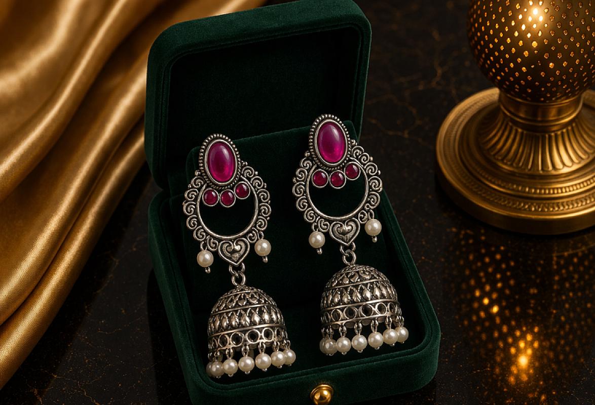 Peacock Earcuff Jhumka