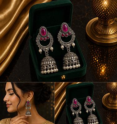 Peacock Earcuff Jhumka