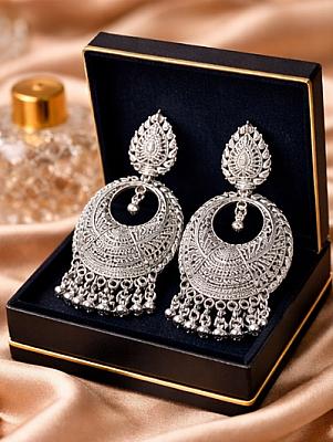 Silver Chandbali Earrings