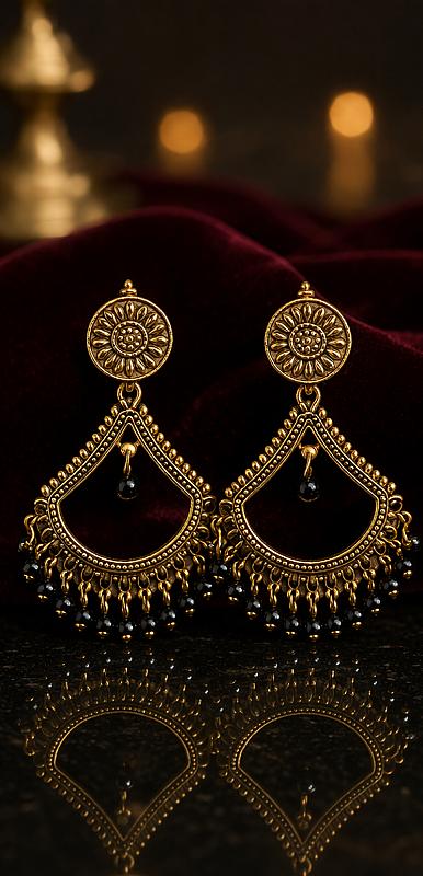 Oxidised Chandbali Earring