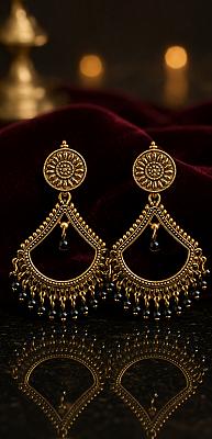 Oxidised Chandbali Earring