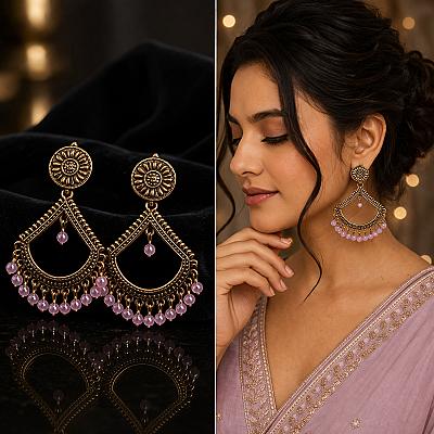 Oxidised Chandbali Earring