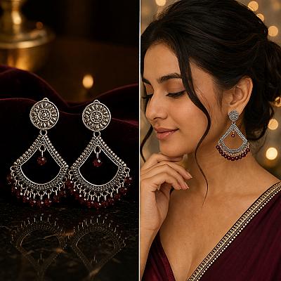 Oxidised Chandbali