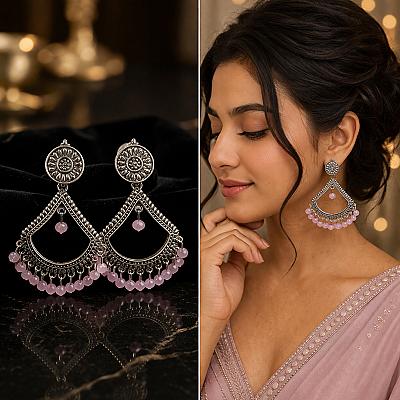 Oxidised Chandbali Earring