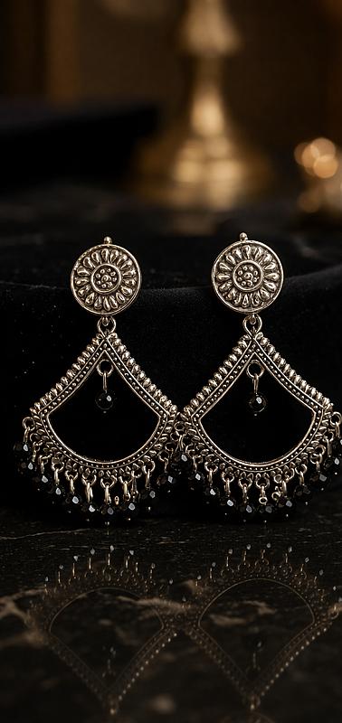 Silver Chandbali Earrings