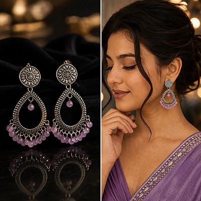 Silver Chandbali Earrings