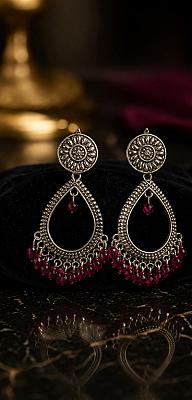 Silver Chandbali Earrings