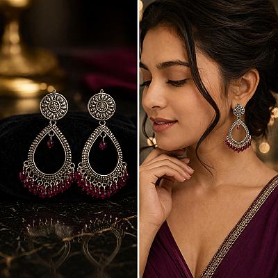 Silver Chandbali Earrings