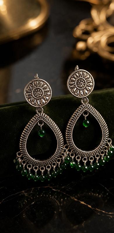 Silver Chandbali Earrings