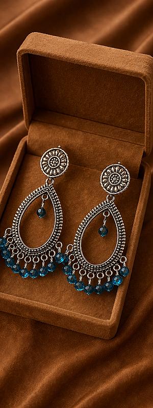 Silver Chandbali Earrings