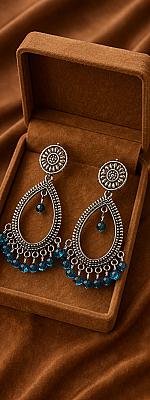 Silver Chandbali Earrings