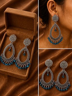 Silver Chandbali Earrings