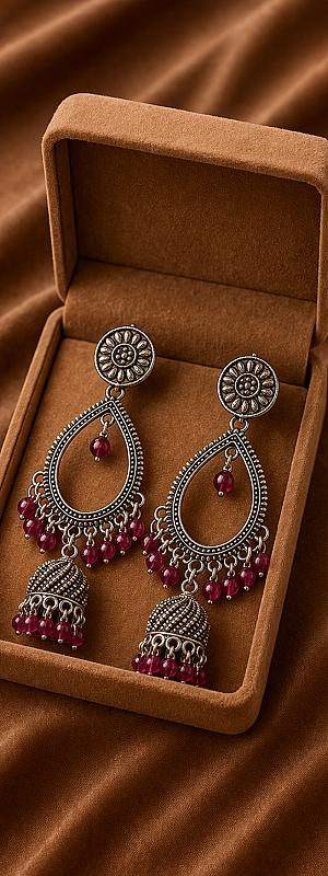 Silver Chandbali Earrings